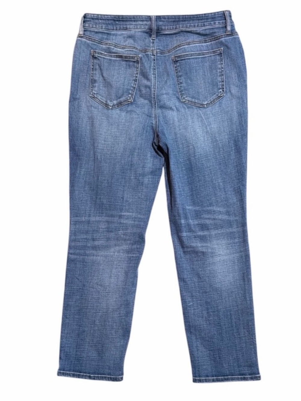 Chico's So Slimming Girlfriend Slim Leg Crop Straight Jeans in Medium Blue Wash - Picture 4 of 7